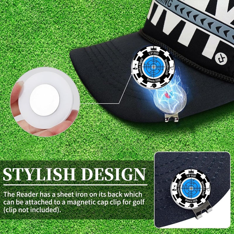 DESELL Golf Green Reader, 2 Pack Golf Ball Marker Hat Clip with High Precision Horizontal Bubble, Putting Training Aid Golf Accessories Tool Gift for Men Women - Image 3